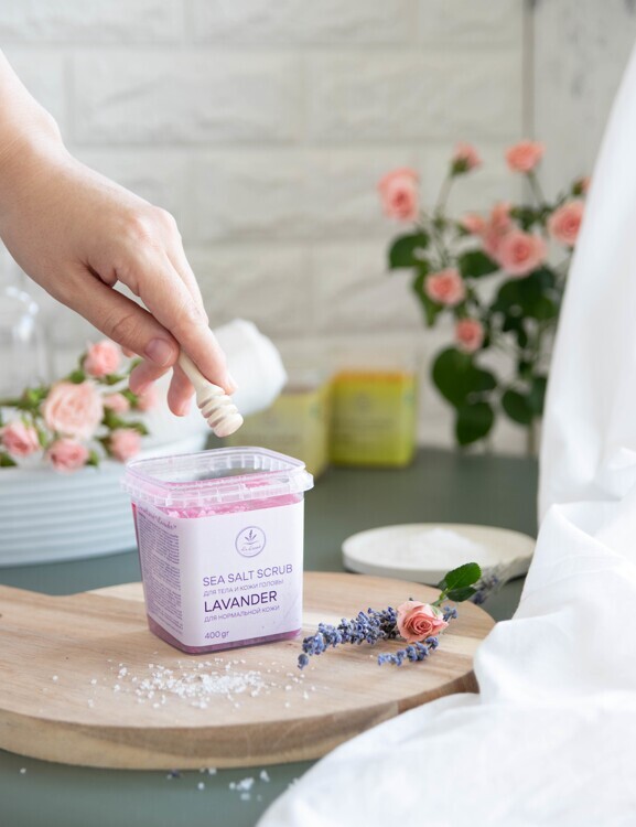 SEA SALT SCRUB «LAVANDER» NORMAL TERI UCHUN TANA VA BOSH TERISI UCHUN